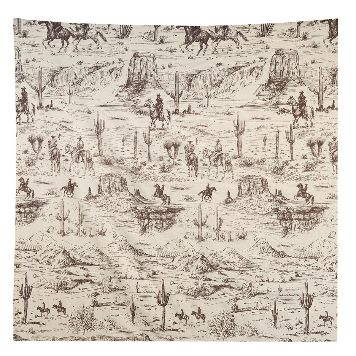 Ranch Hand Toile Western Shower Curtain
