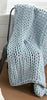 Chunky Knit Blue Throw