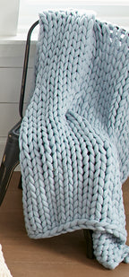 Chunky Knit Blue Throw