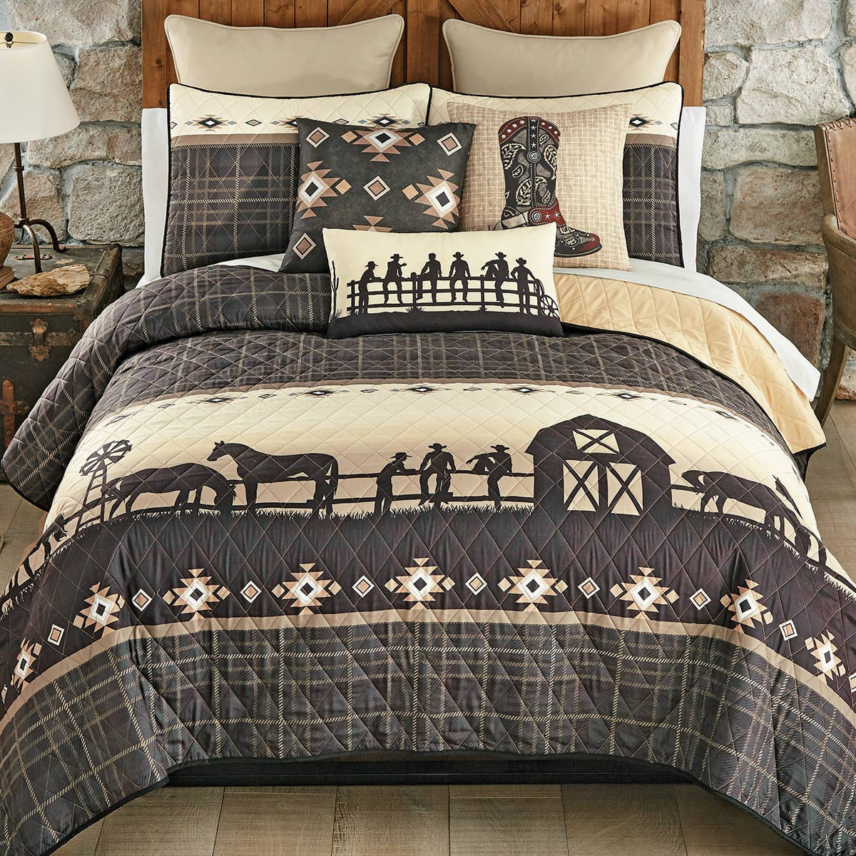 Sunset Ranch Boot Pillow