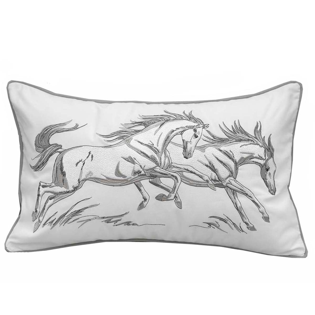 Charging Horses Lumbar Pillow