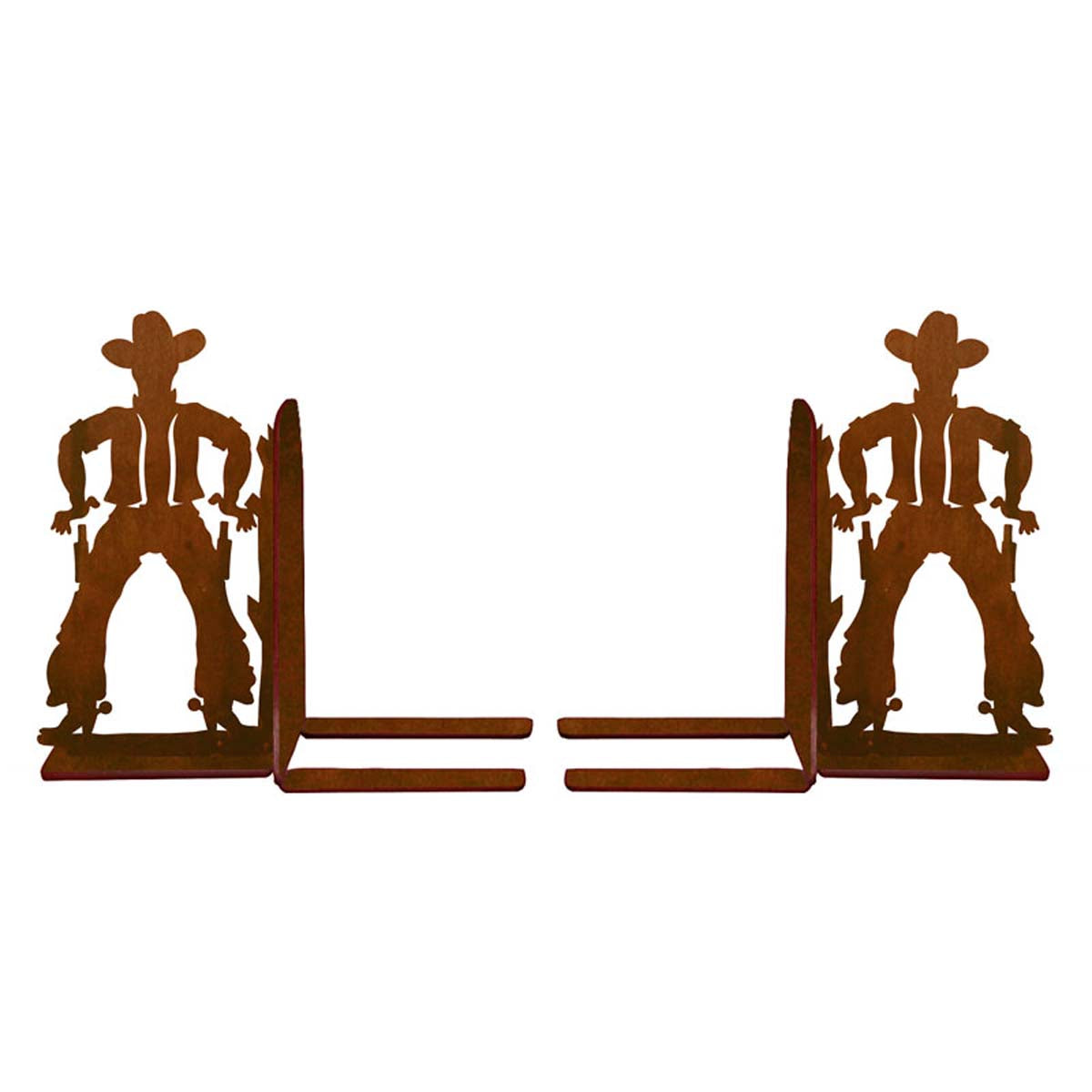 Cowboy Standoff Metal Bookends