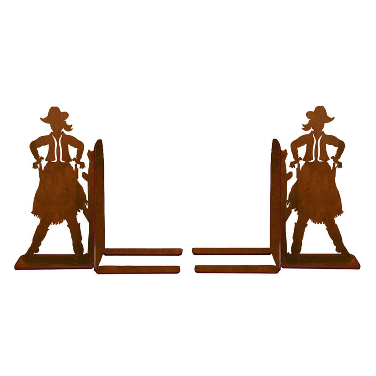 Cowgirl Draw Metal Bookends