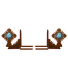 Turquoise Stone Diamond Metal Bookends