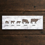 Longhorn Family Personalized Stretched Canvas - Small