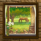 Morning Graze Personalized Framed Canvas - Small