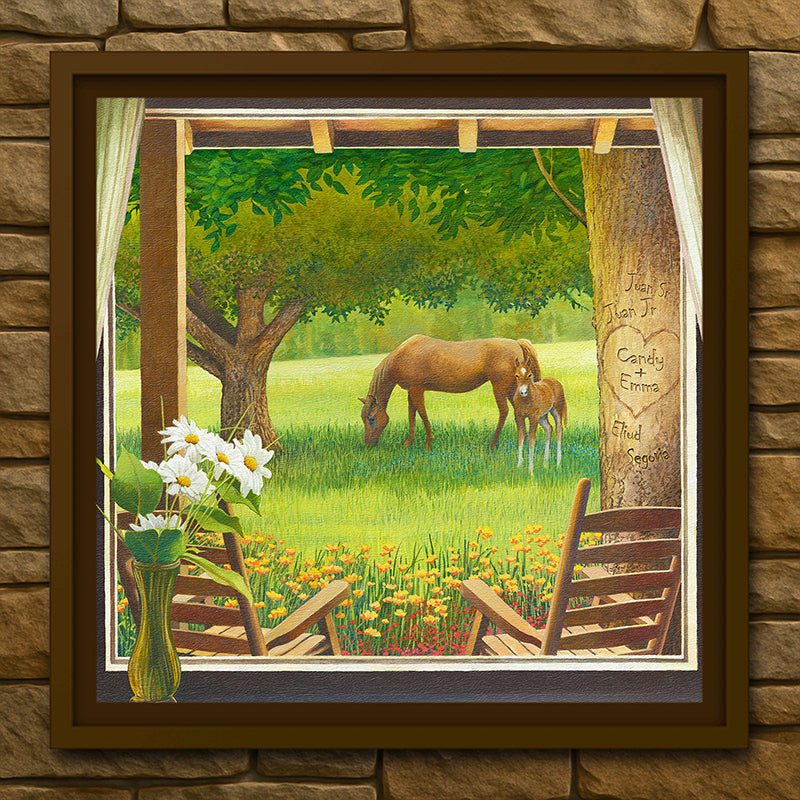 Morning Graze Personalized Framed Canvas - Small