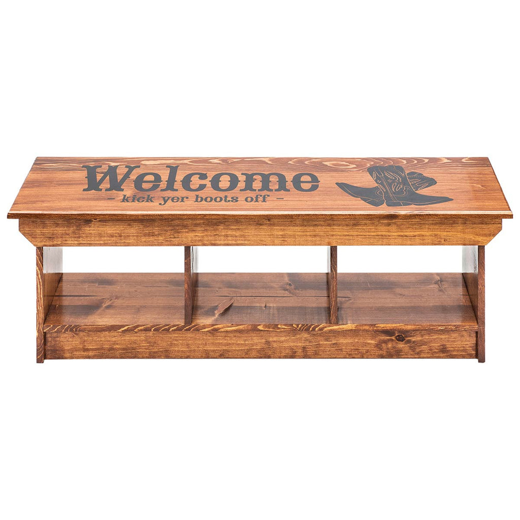 Welcome Boots Cubby Bench