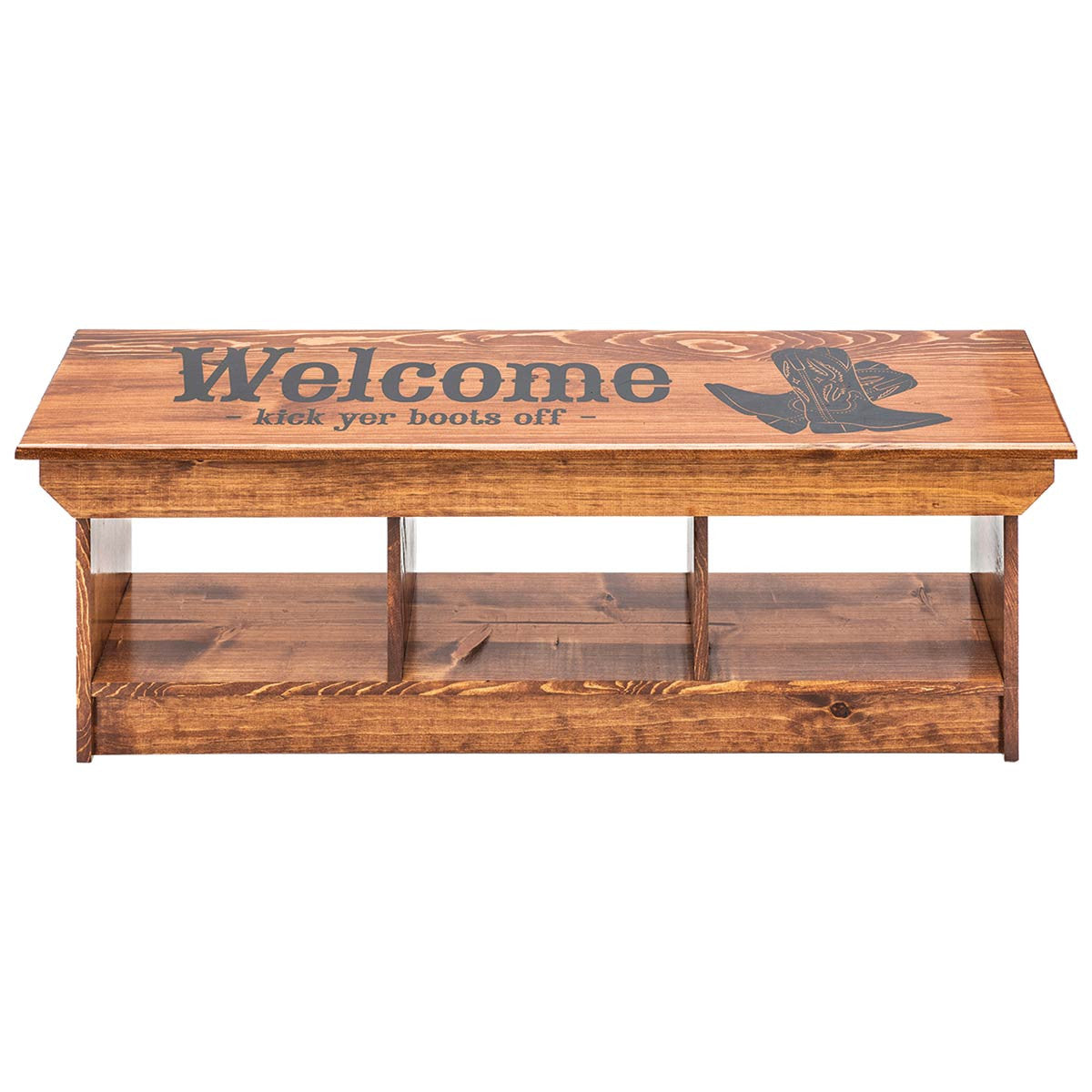 Welcome Boots Cubby Bench