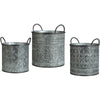Abilene Galvanized Buckets - Set of 3 - OVERSTOCK