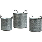 Abilene Galvanized Buckets - Set of 3 - OVERSTOCK