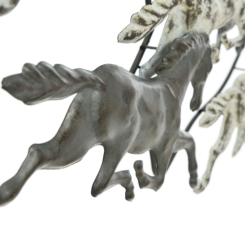 Frosted Metal Horses Wall Art