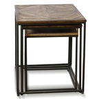 Nesting Dark Wood Side Tables - Set of 3