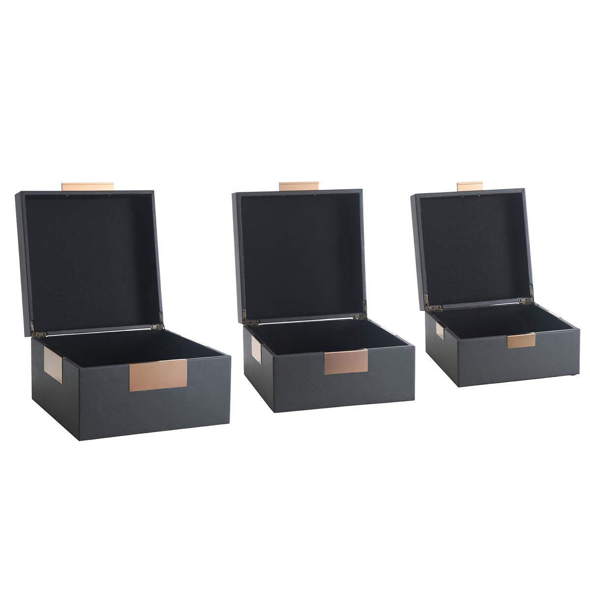 Black Trinket Boxes - Set of 3