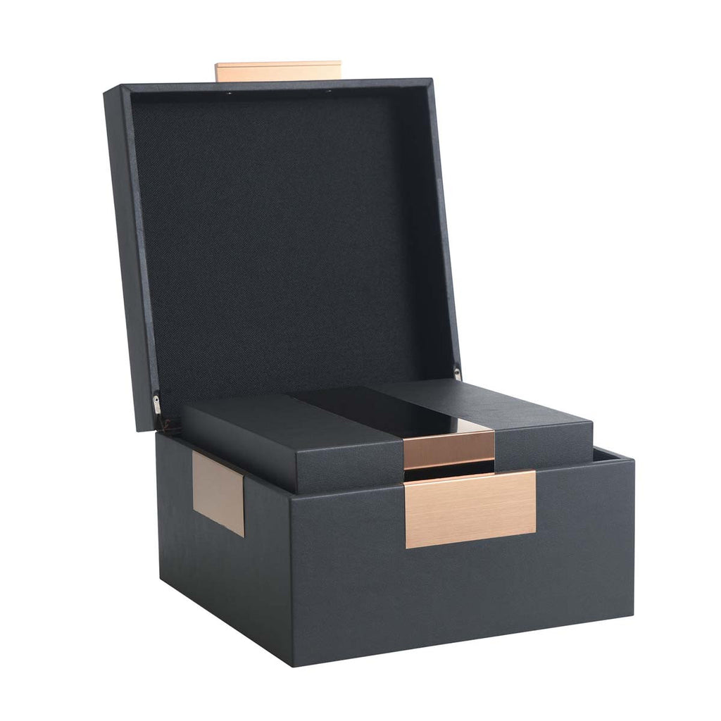 Black Trinket Boxes - Set of 3