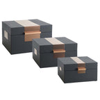 Black Trinket Boxes - Set of 3