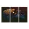 Bison Mist Framed Canvas Triptych