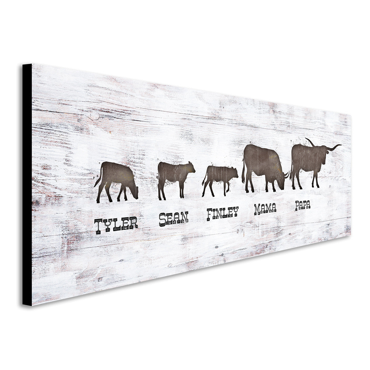 Longhorn Family Personalized Wall Art