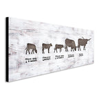 Longhorn Family Personalized Stretched Canvas - Large