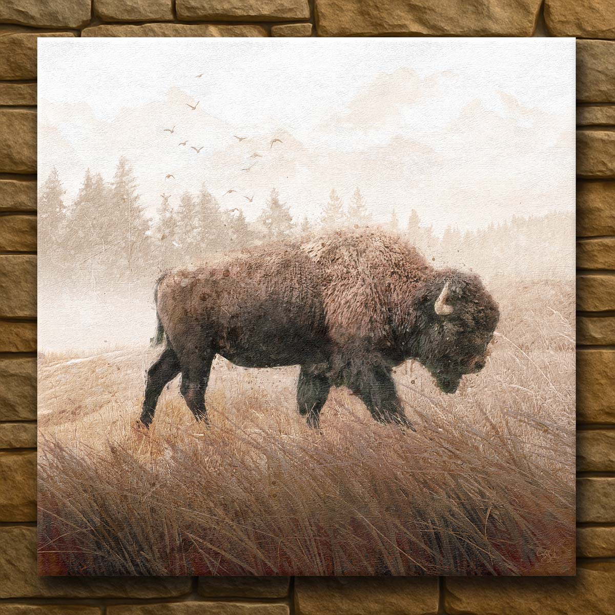 Buffalo Mist Canvas Wall Art