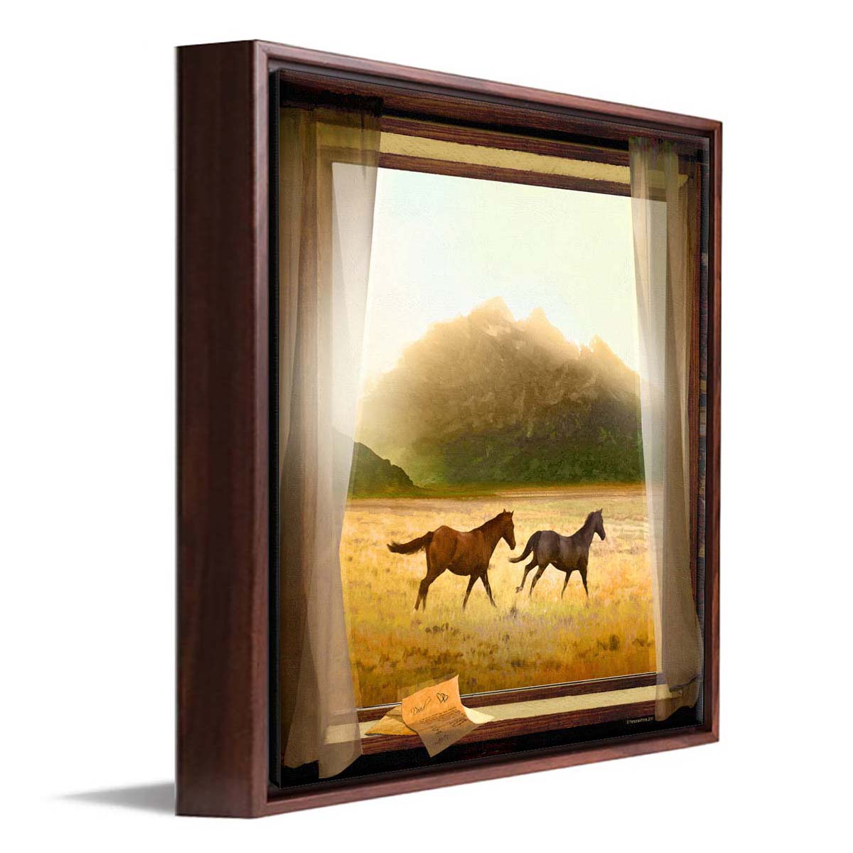 Running Free Personalized Float Framed Canvas