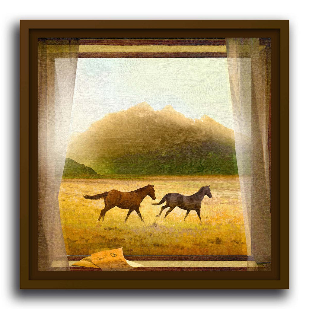Running Free Personalized Float Framed Canvas