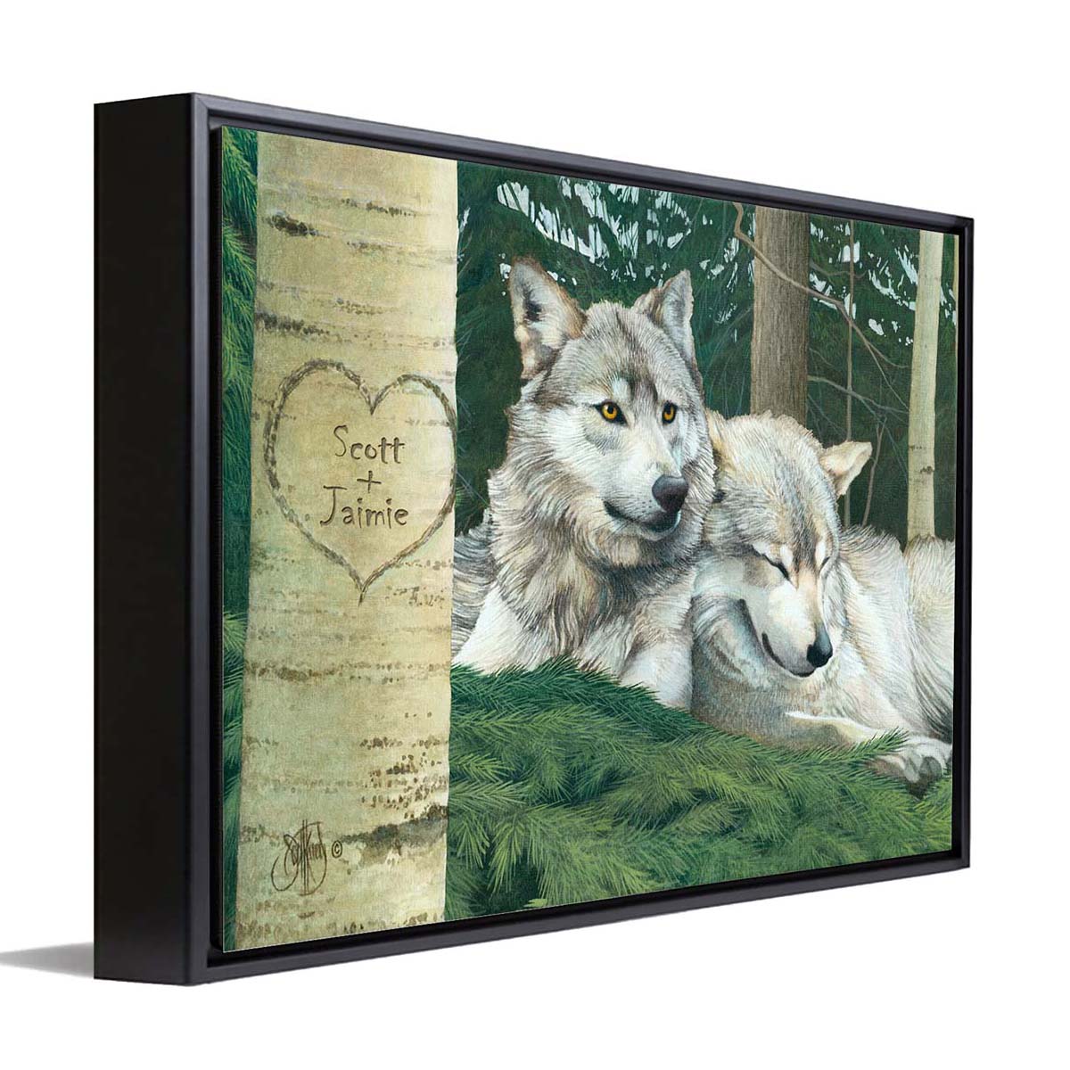 Resting Wolves Personalized Wall Art