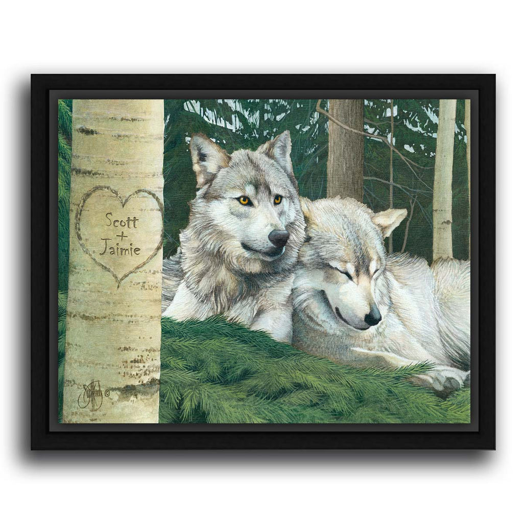 Resting Wolves Personalized Wall Art