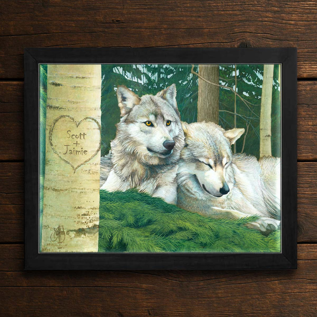 Resting Wolves Personalized Wall Art