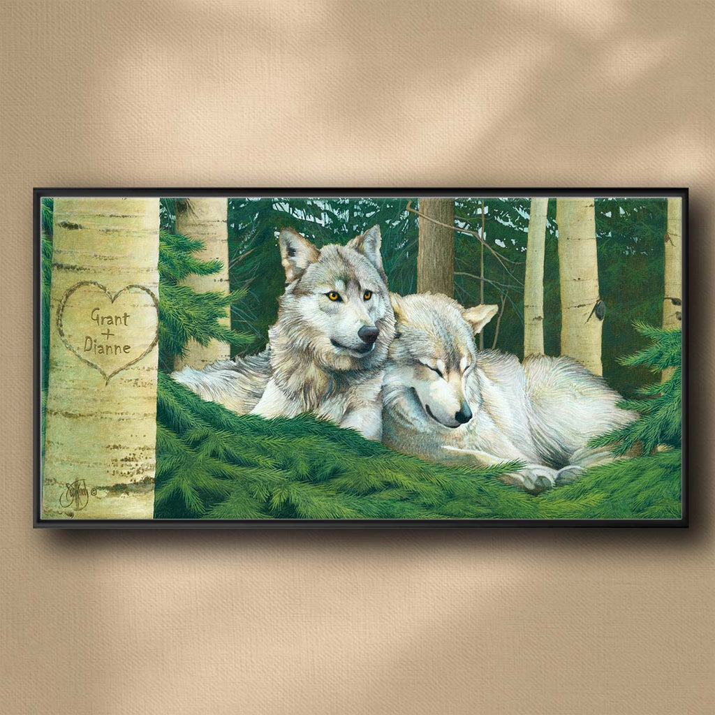 Resting Wolves Personalized Wall Art