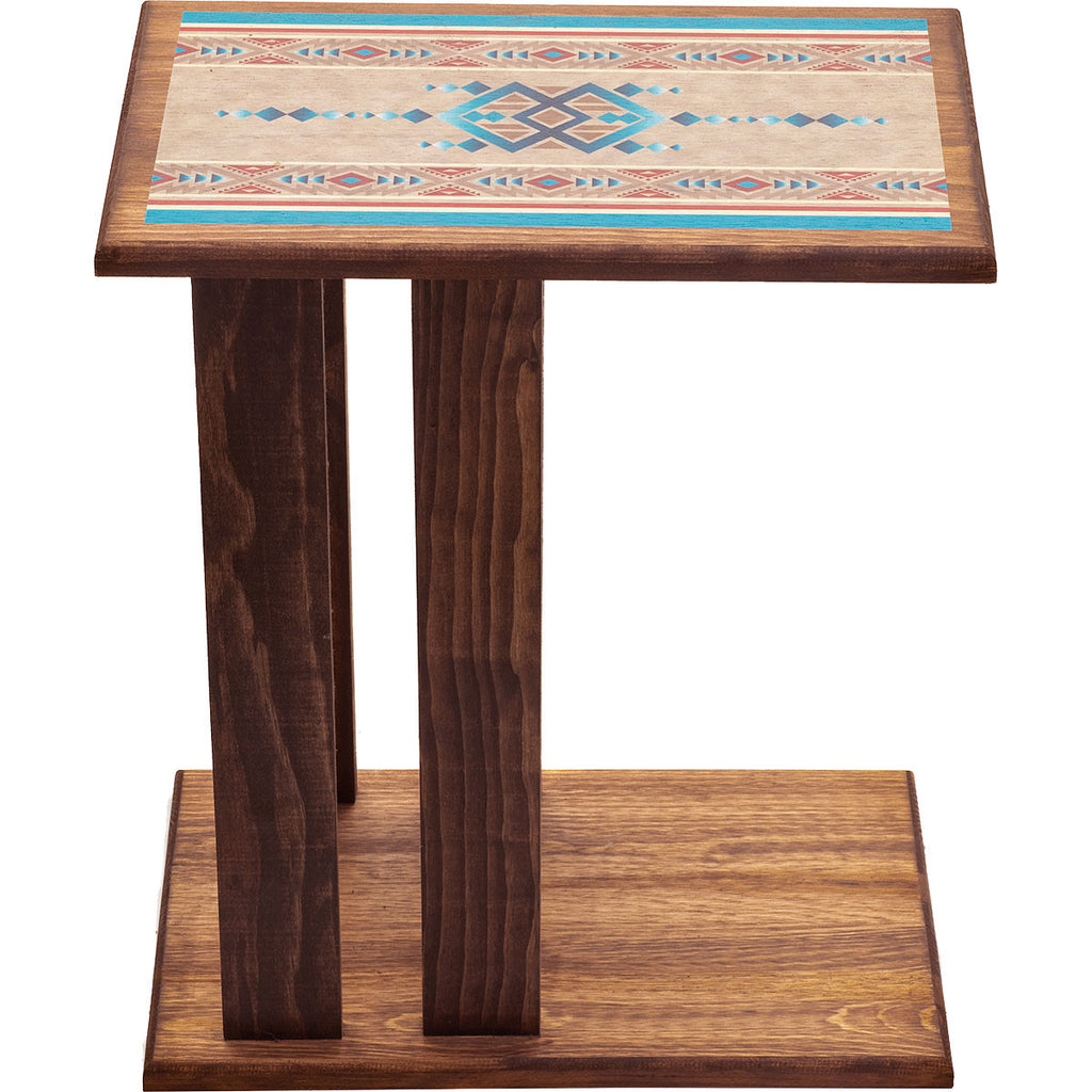Southwest Aztec Wood Side Table