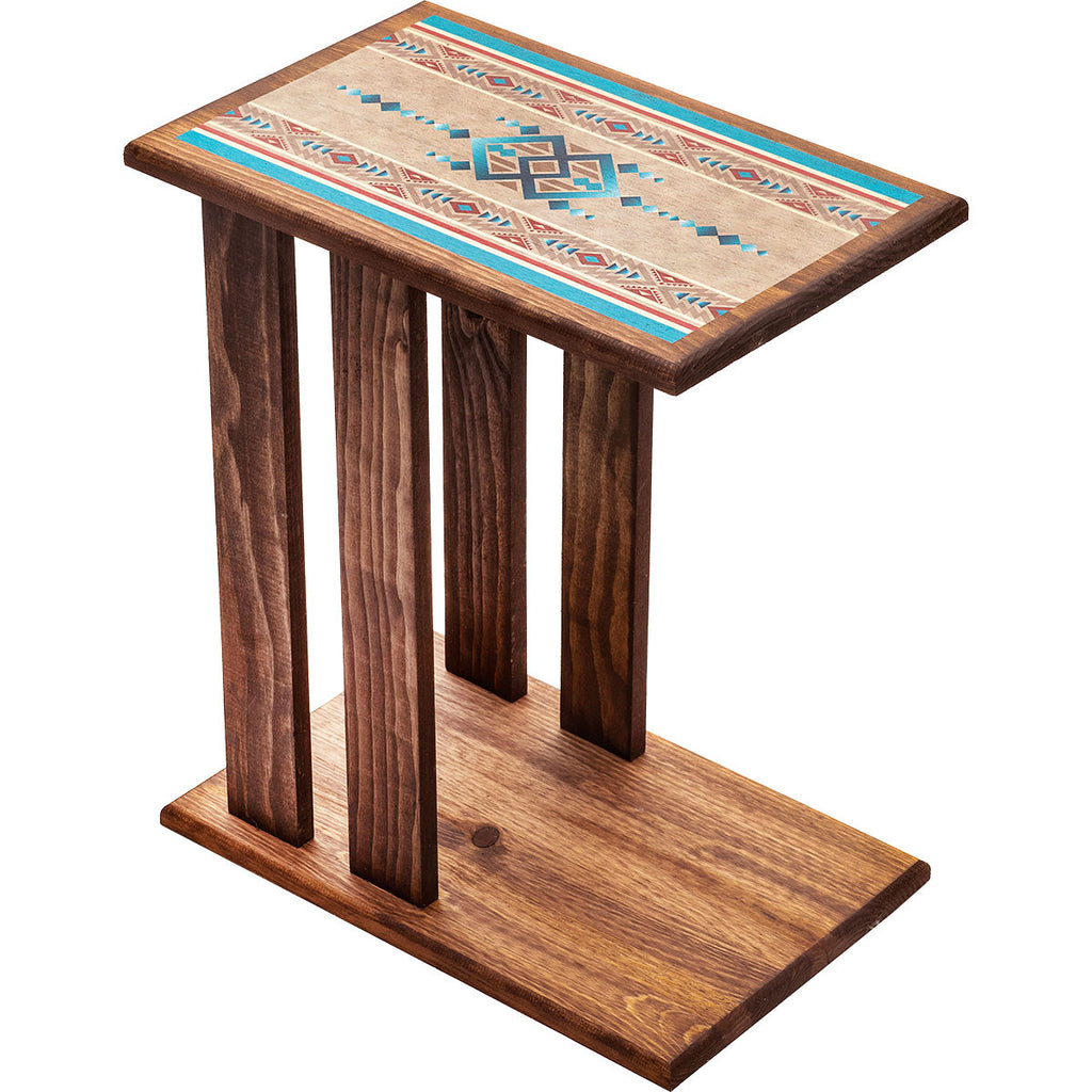 Southwest Aztec Wood Side Table
