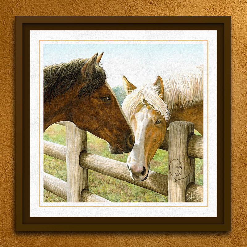 Hitched Personalized Horse Framed Canvas - Large
