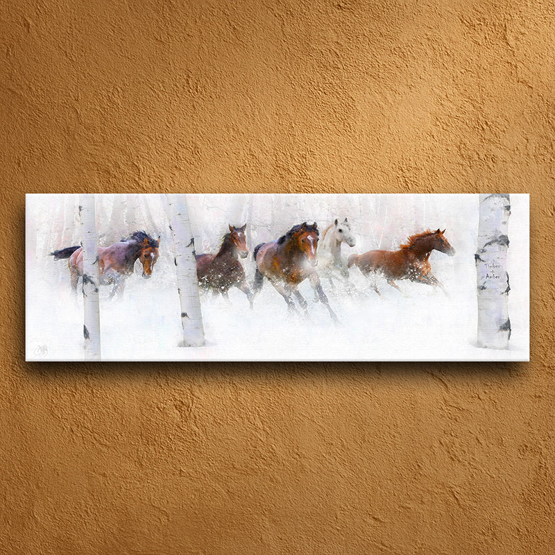 Wild Winter Horses Personalized Wall Art