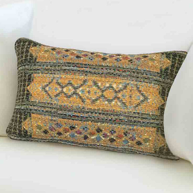 Tribal Stripes Oblong Accent Pillow - Green