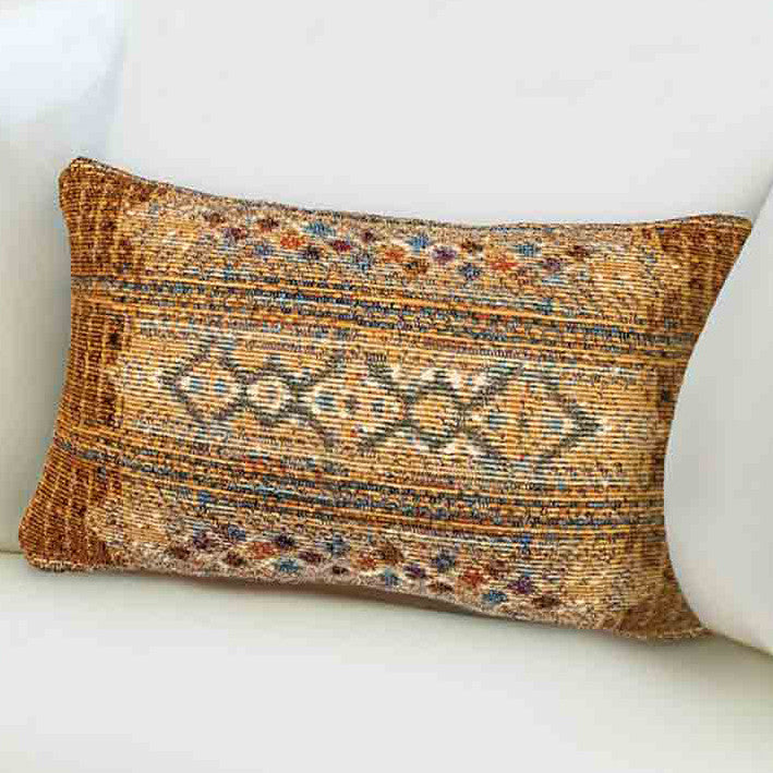 Tribal Stripes Oblong Accent Pillow - Gold - OUT OF STOCK UNTIL 09/18/2026