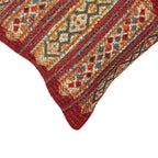 Tribal Stripes Square Accent Pillow - Red
