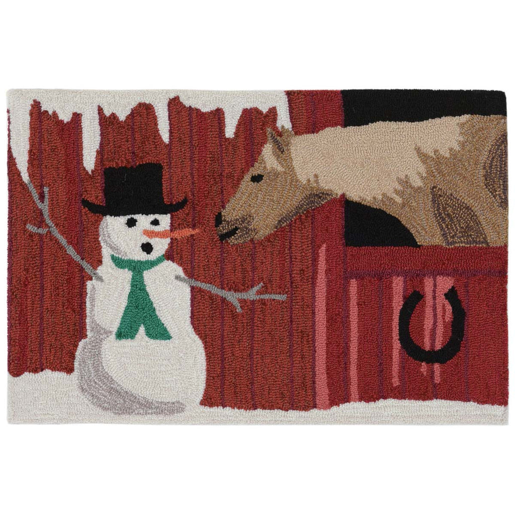 Curious Farm Snowman Indoor/Outdoor Rug - 20 x 30