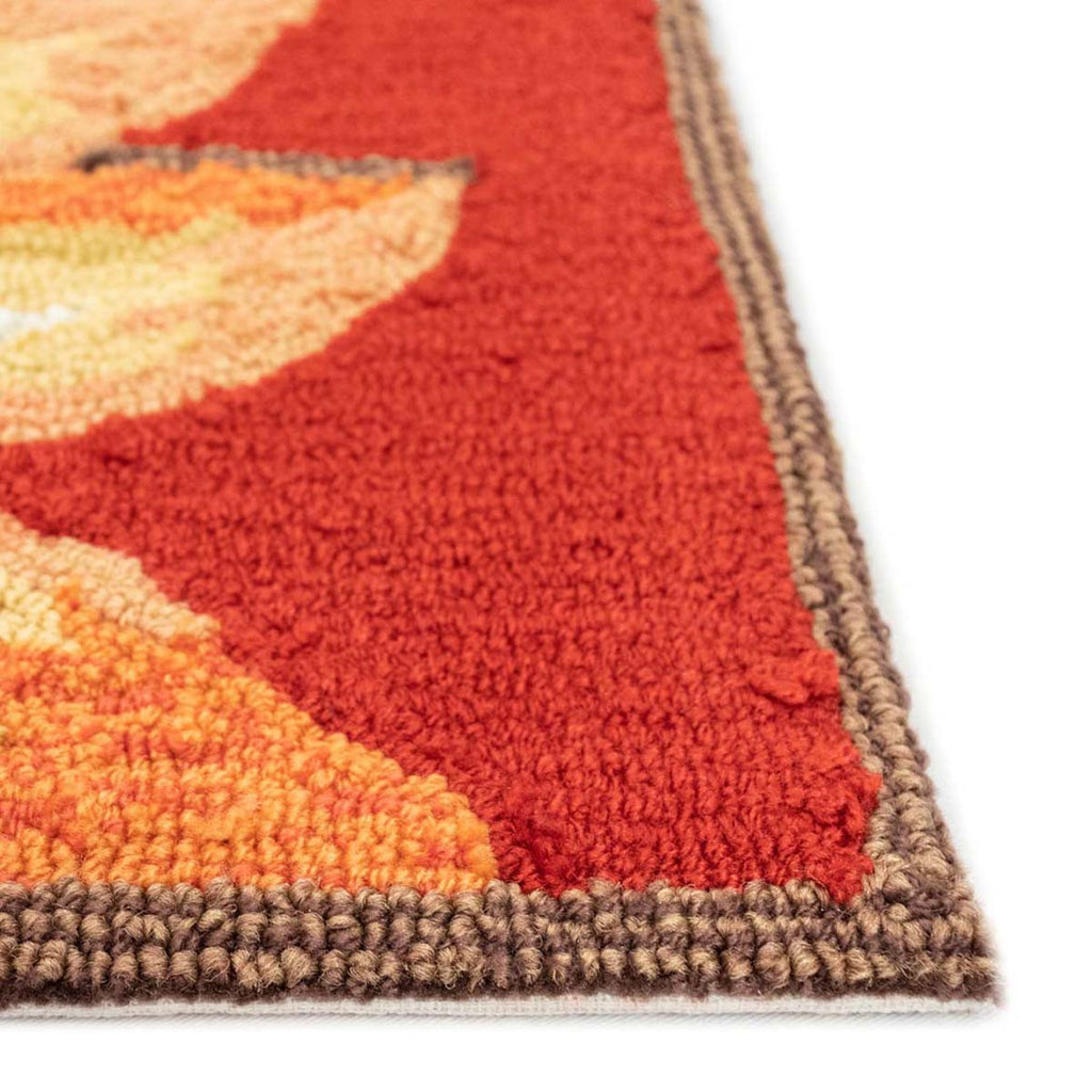 Red Sunflower Sunburst Floor Mat - 2 x 3