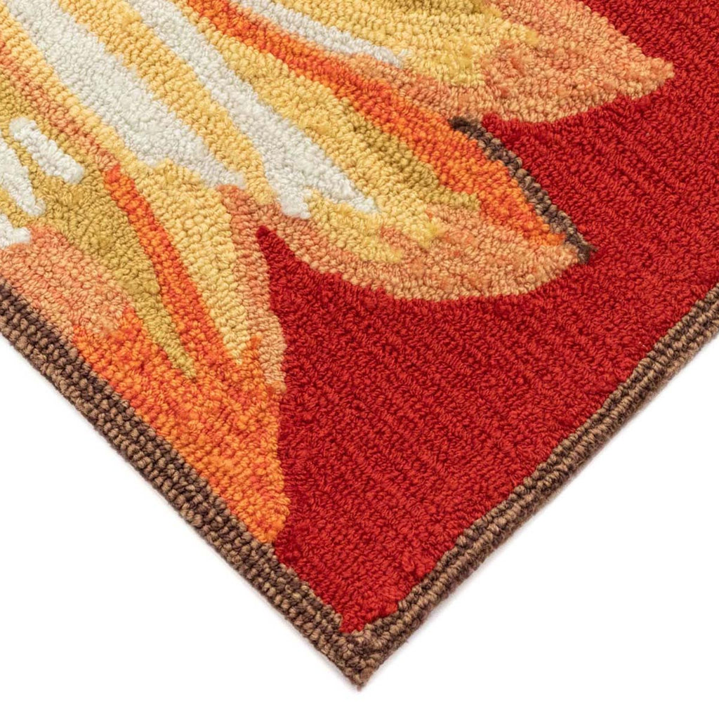 Red Sunflower Sunburst Floor Mat - 3 x 4