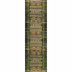 Tribal Stripes Green Indoor/Outdoor Rug - 2 x 8