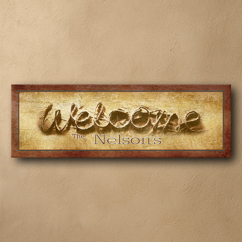 Personalized Welcome Rope Stretched Canvas