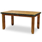 Barnwood Azul Table & Chairs with Bench and Nailheads - 6 pcs