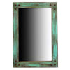 Turquoise Nailhead Trimmed Mirror