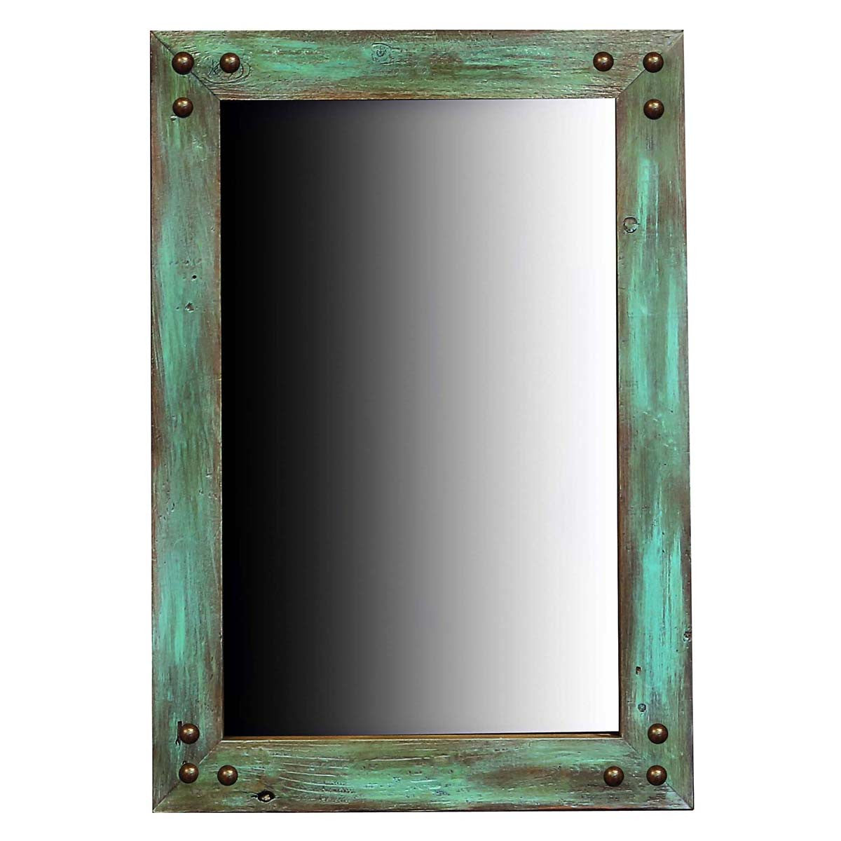 Turquoise Barnwood Mirror