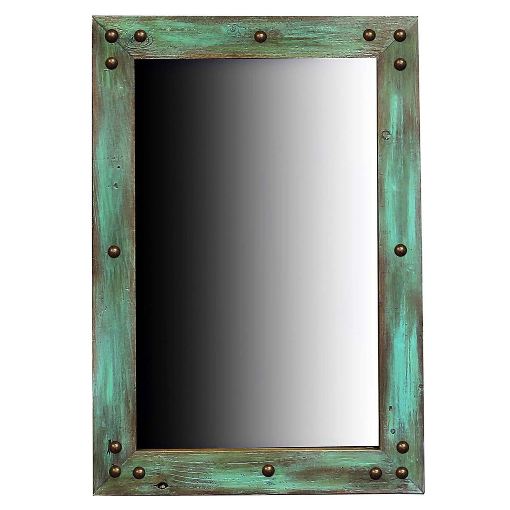 Turquoise Barnwood Mirror