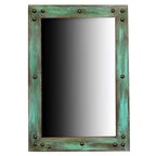 Turquoise Barnwood Mirror