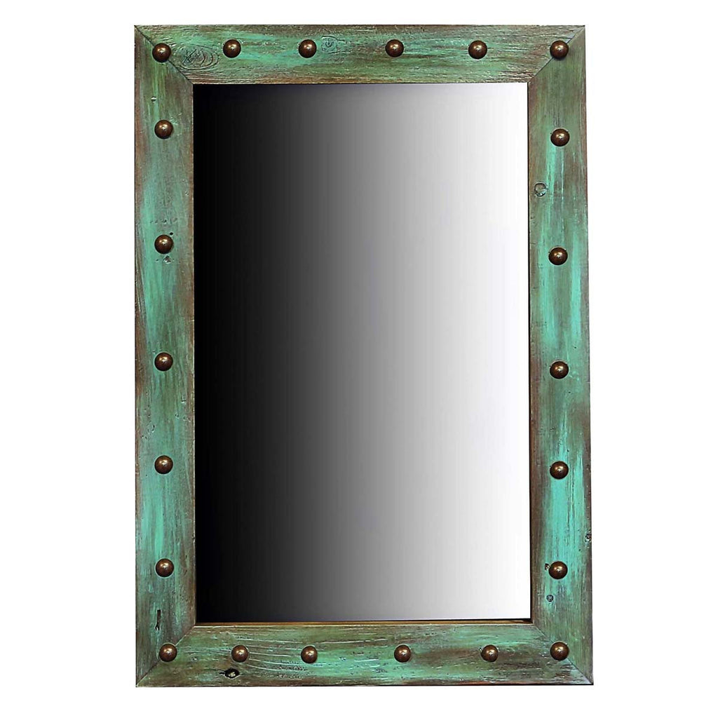 Turquoise Barnwood Mirror