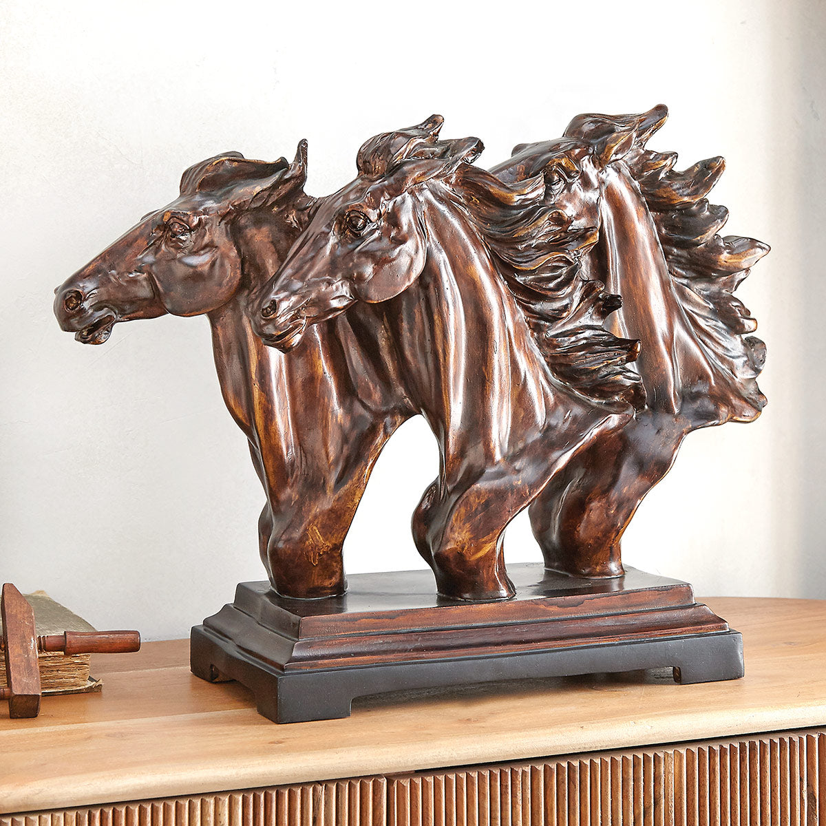 Mustangs Trio Horse Bust Sculpture - OUT OF STOCK UNTIL 10/28/2026