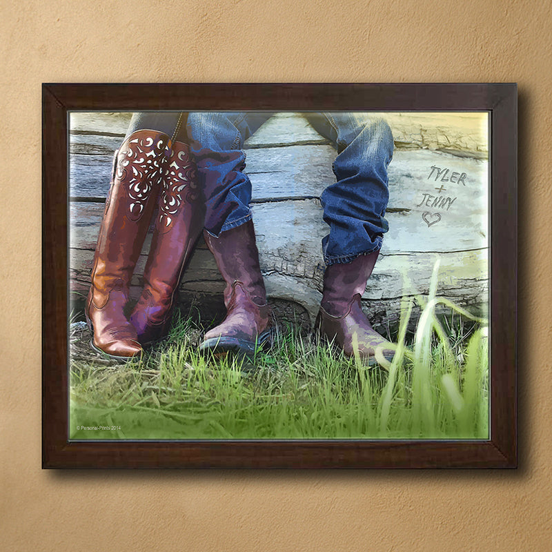 Personalized Boot Love Framed Wall Art